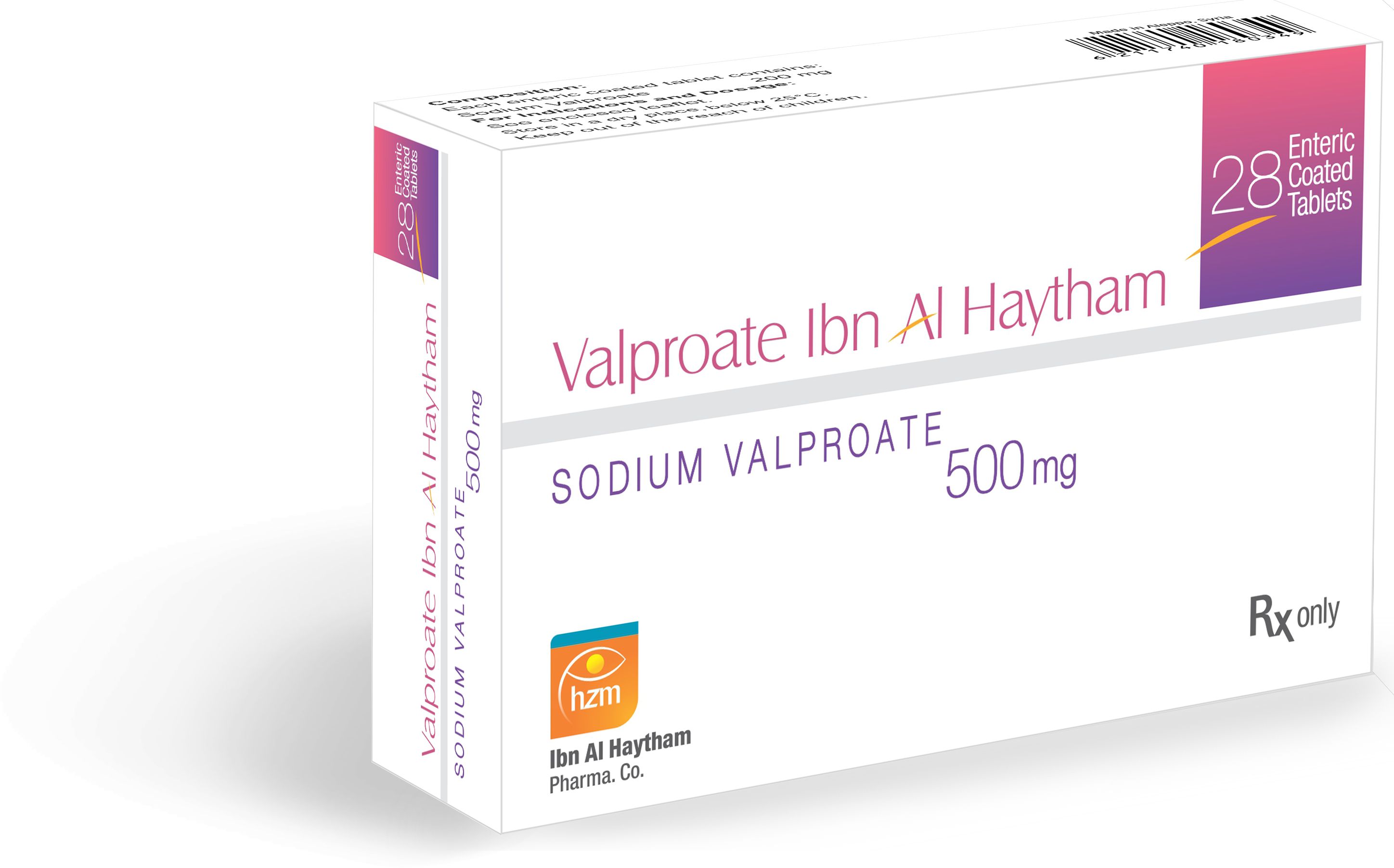 Valproate Ibn Al Haytham 500 mg Enteric Coated Tablet